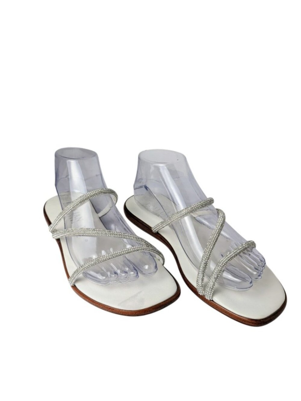 NWOT Italian Shoemakers Carvy White Rhinestone Sandals 9